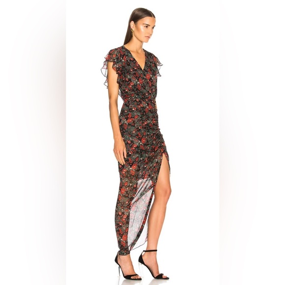 Veronica Beard ‘Cecile’ Ruffled Floral-Print Silk-Chiffon Maxi Dress - Picture 2 of 12